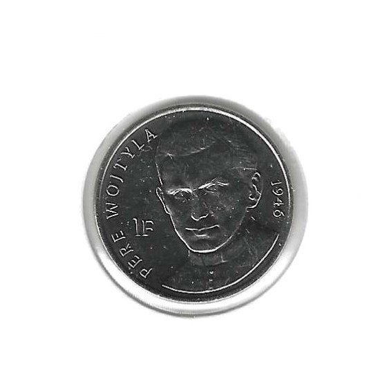 Congo, Dem. Republ., 1 Franc 2004, Pope as a priest., Ophalen of Verzenden, Overige landen, Losse munt