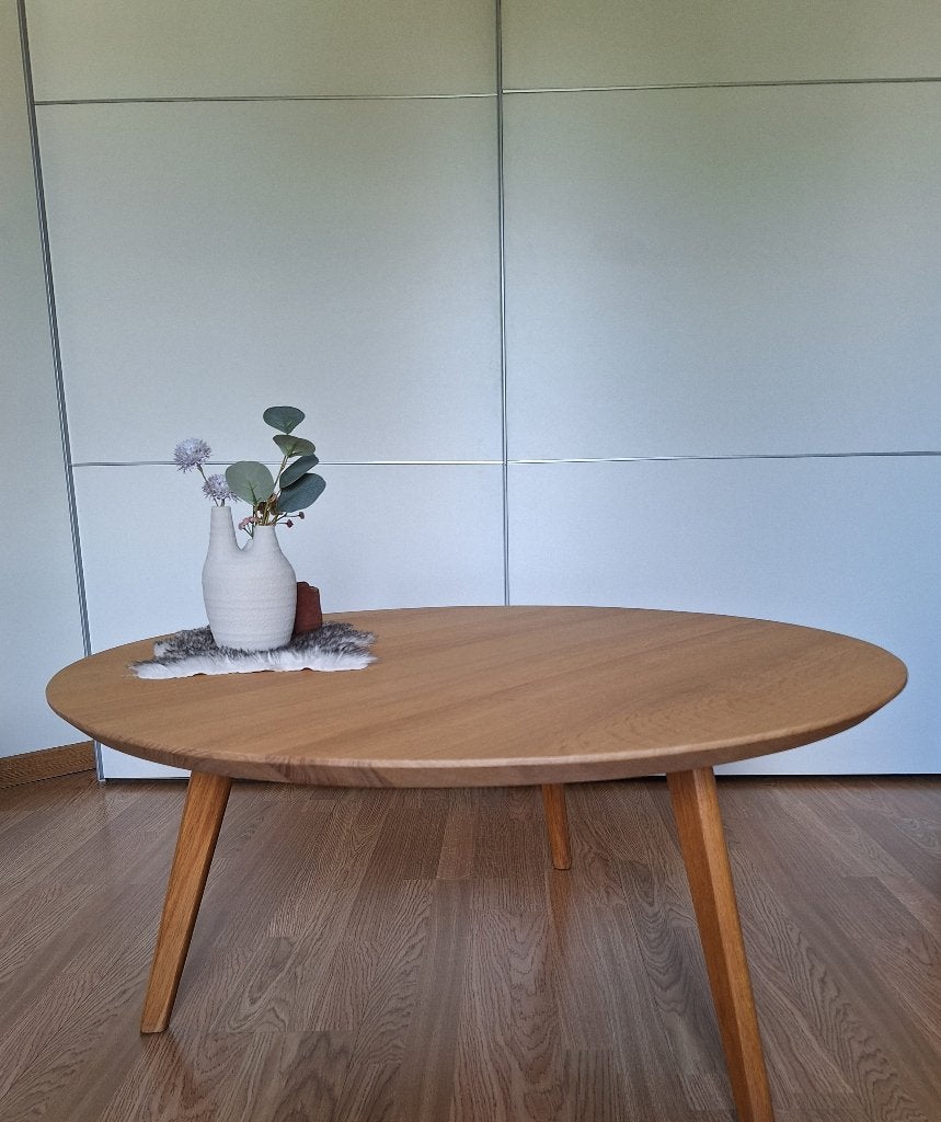 Table basse ronde - 100 % chêne massif - Ø100cm, Neuf, Rond, Enlèvement, 50 à 100 cm