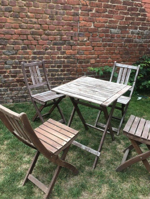 tuinstoelen in hout, Enlèvement, Utilisé, Bois, Pliant