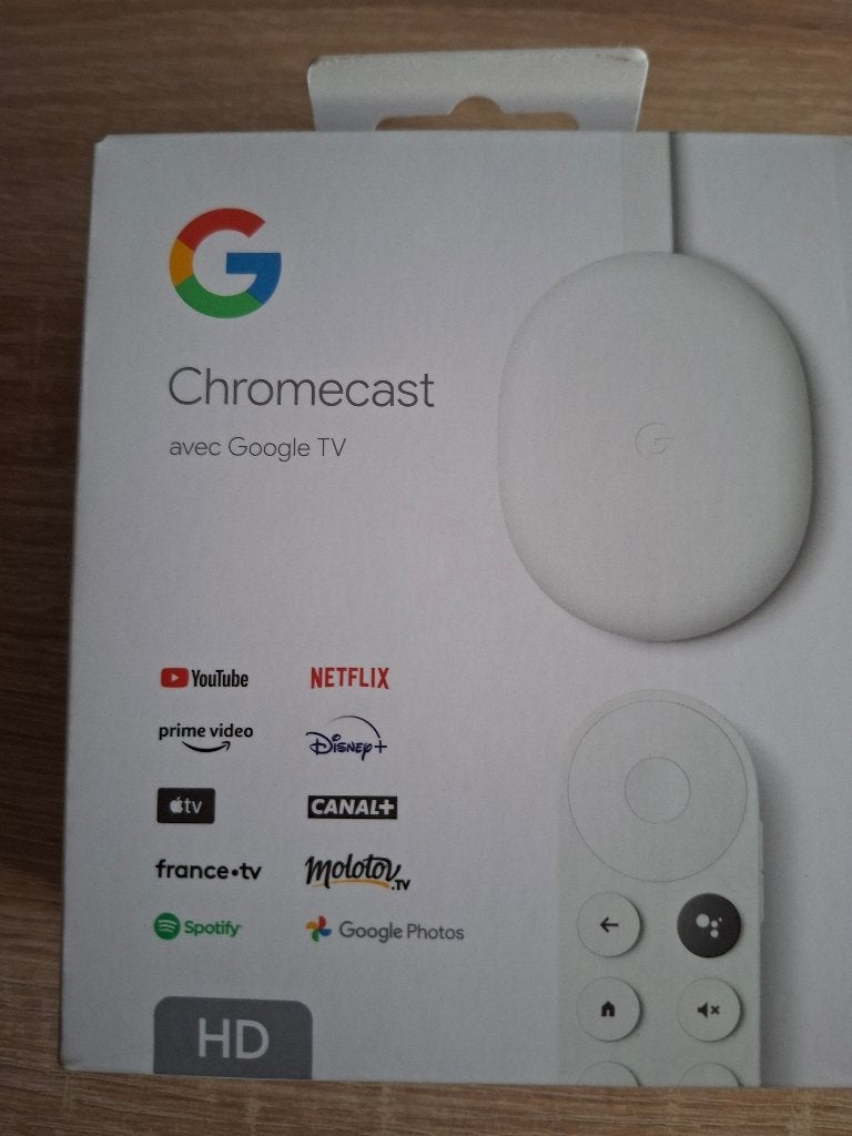 Chromecast google tv avec télécommande, TV, Hi-fi & Vidéo, Enlèvement, Comme neuf