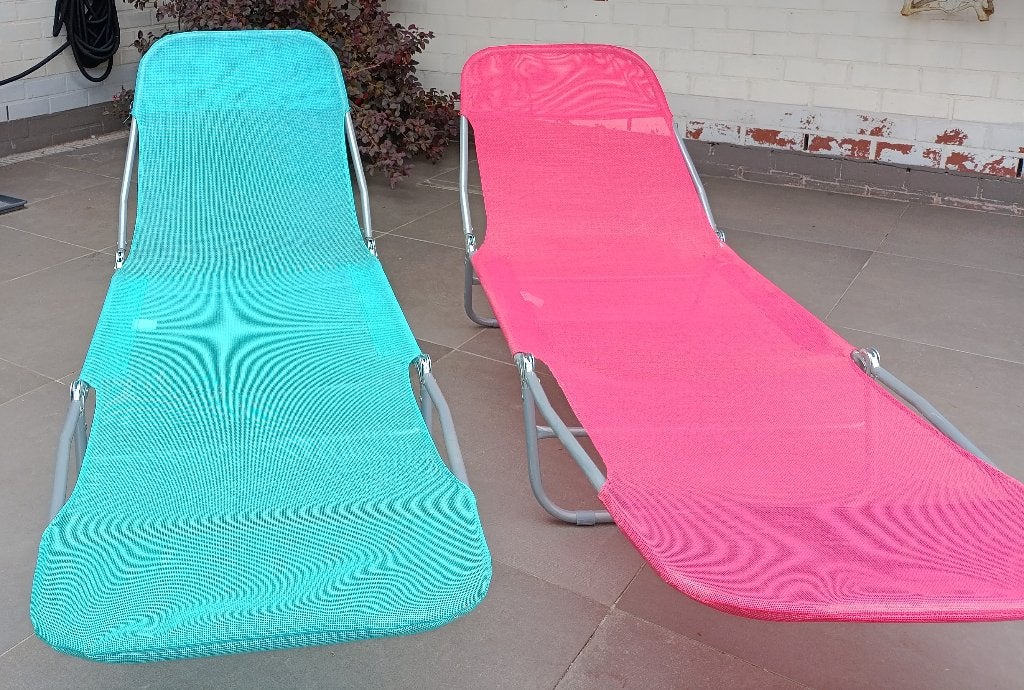 2 transats, Jardin & Terrasse, Chaises longues, Enlèvement, Comme neuf, Métal, Pliant