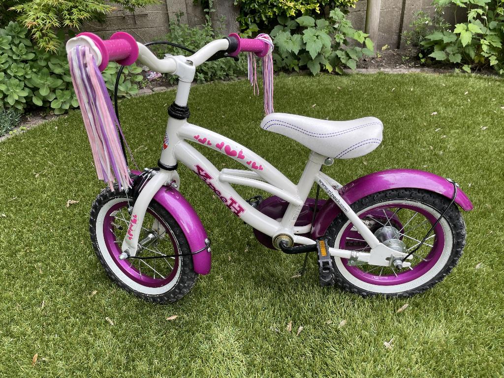 kinderfiets, Fietsen en Brommers, Ophalen, Zijwieltjes, Velgrem, Minder dan 16 inch