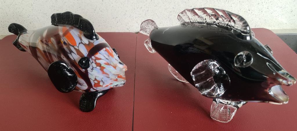 2 poissons multicolores en verre Murano, Enlèvement