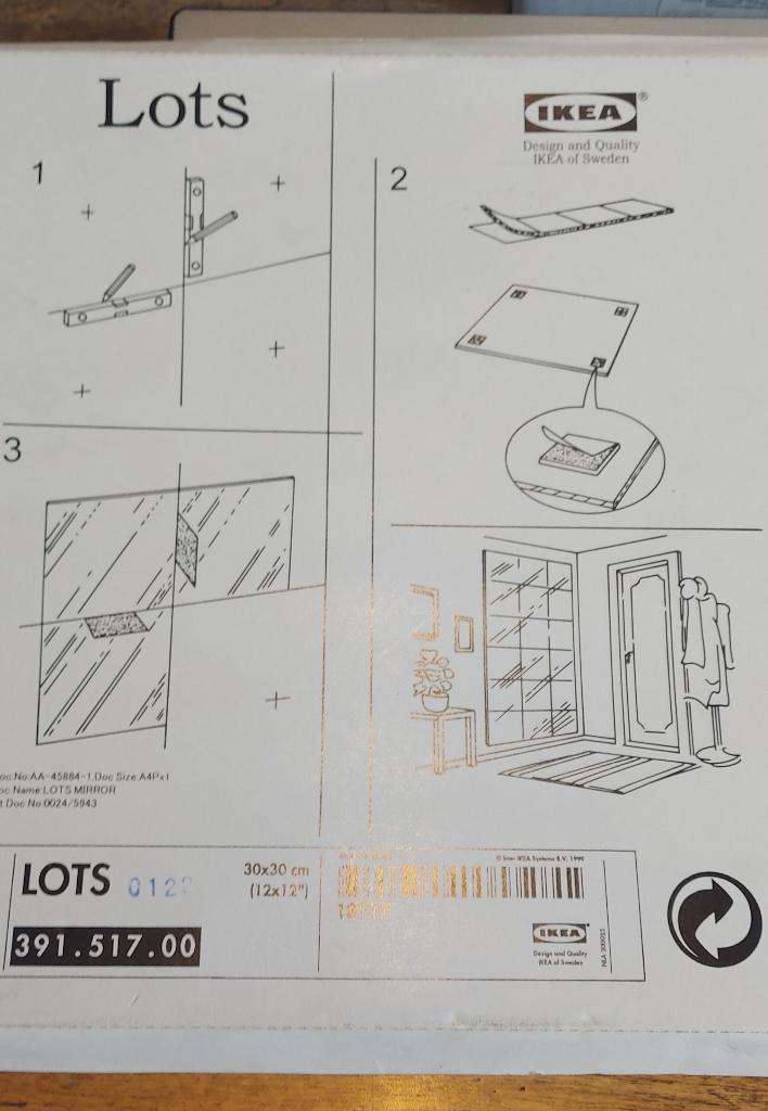 4 spiegels ikea, Ophalen, Minder dan 50 cm, Vierkant, Zo goed als nieuw