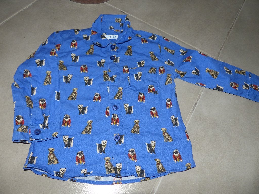 Chemise bleue Petit Filou - taille 86, Enfants & Bébés, Garçon, Enlèvement ou Envoi, Chemise ou Chemisier, Comme neuf