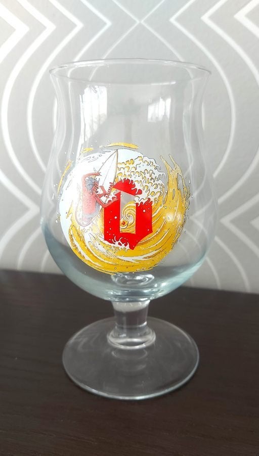 Duvel glas 'Kobe de Keyser', Verzamelen, Ophalen of Verzenden, Bierglas