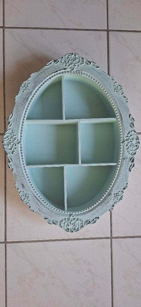 Barok ovale letterbak met ornament, Huis en Inrichting, Ophalen, Hout, Decoratieobject, Zo goed als nieuw