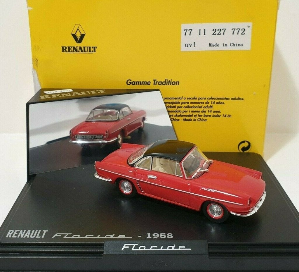 1:43 UH Universal Hobbies Renault Floride 1958 rood, Hobby en Vrije tijd, Modelauto's | 1:43, Ophalen of Verzenden, Gebruikt, Auto