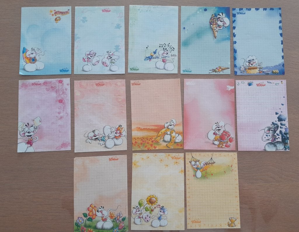 Diddl, A6 blaadjes, 29 verschillende (0,20 euro per stuk), Enlèvement, Diddl, Utilisé, Papier, Carte ou Papeterie