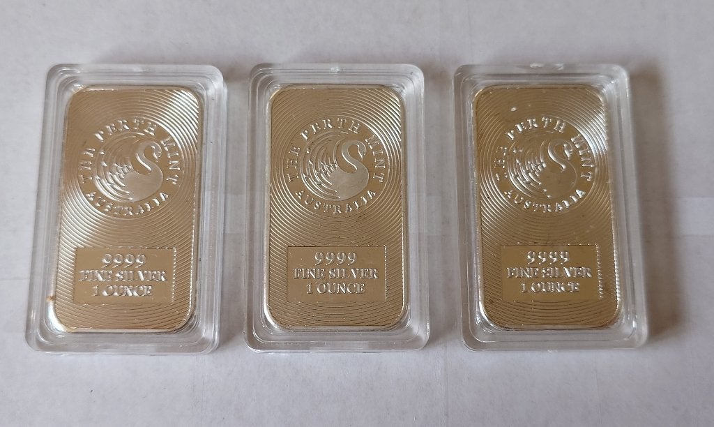 3x 1oz Kangaroo Perth Mint Zilver, Envoi, Argent