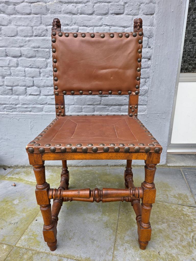 Fauteuil en cuir ancien, Antiquités & Art, Enlèvement