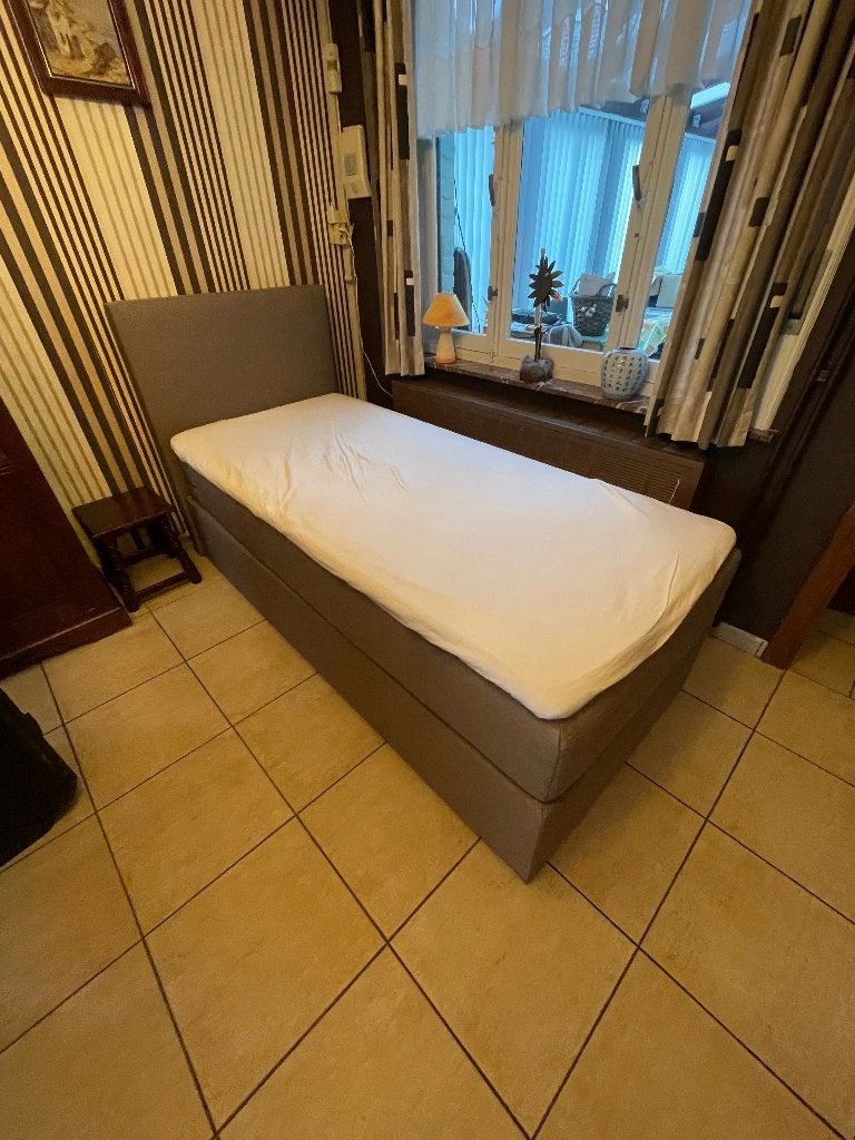 Boxspring 90 x 200cm, Huis en Inrichting, Slaapkamer | Boxsprings, Ophalen, 90 cm, Eenpersoons, Bruin