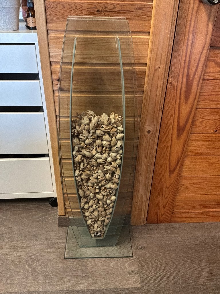 Vaas salt en pepper, Huis en Inrichting, Ophalen, Gebruikt, Glas, Geschikt voor droogbloemen