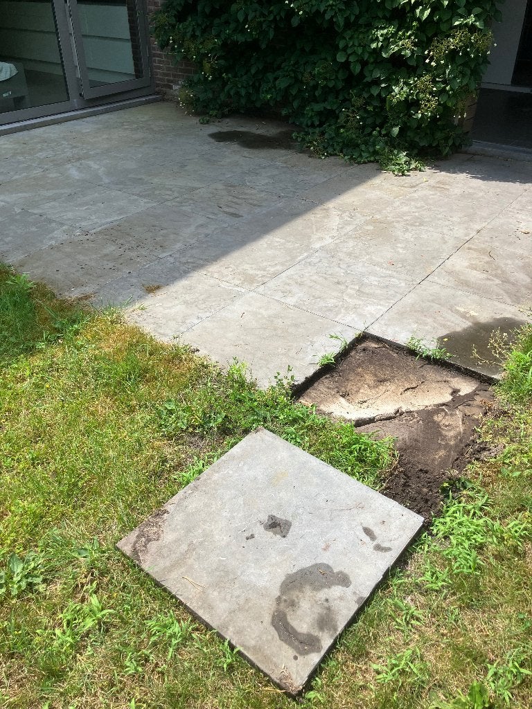 Gratis terras tegels blauwe arduin60 op60cm, Tuin en Terras, Tegels en Klinkers, Ophalen, Gebruikt, Terrastegels, Natuursteen