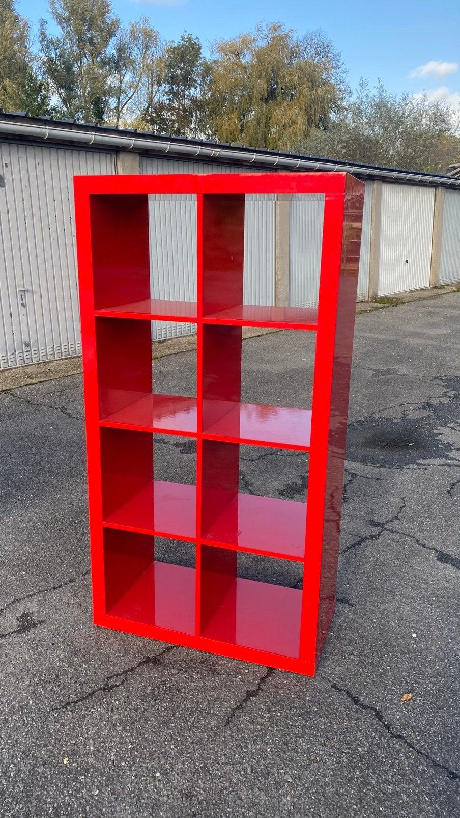 Ikea kallax kast 77x147 rood, 25 à 50 cm, Avec tablette(s), Enlèvement, Utilisé