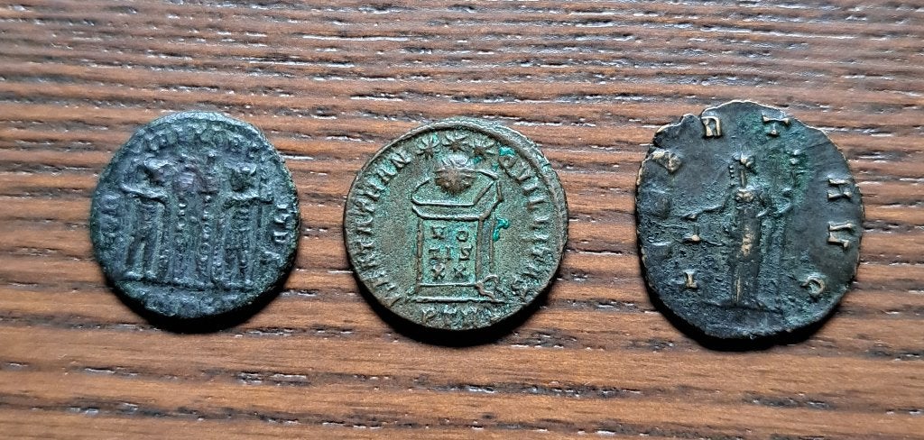 Lot de 3 monnaies romaines de l'Empire, Enlèvement ou Envoi, Autres pays, Monnaie en vrac