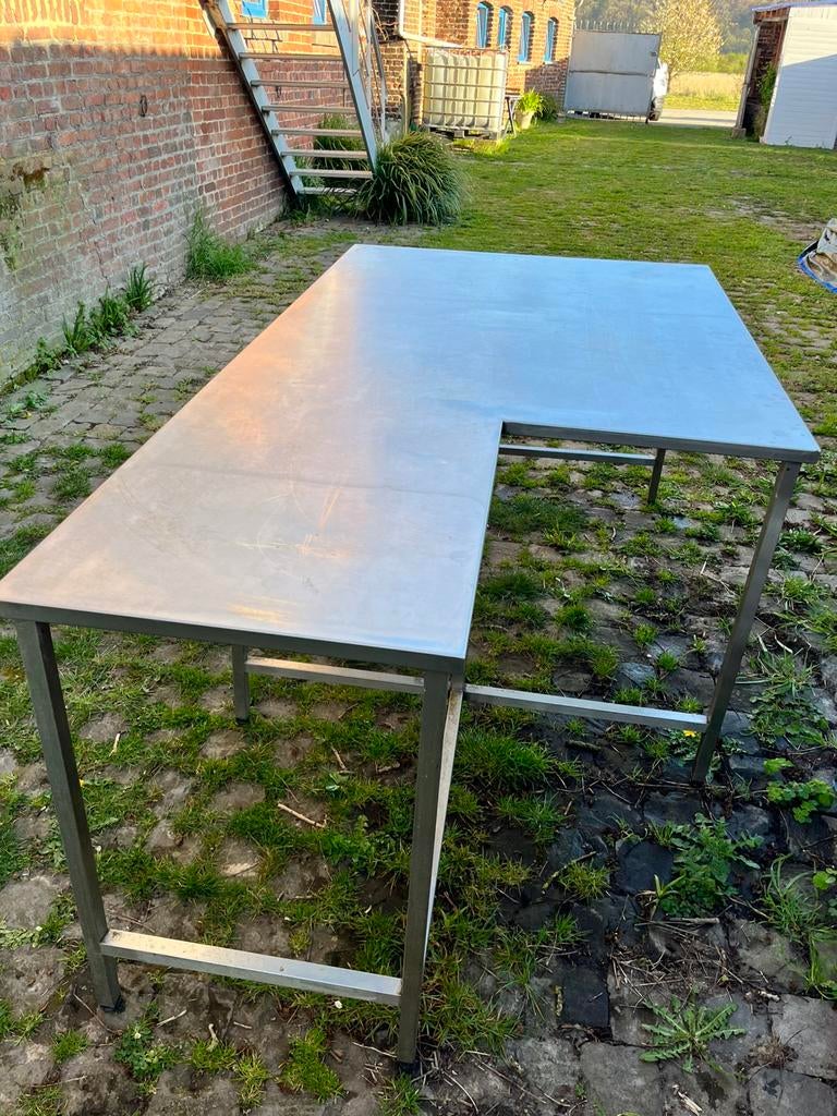 Grande Table en inox, Maison & Meubles, Enlèvement, Utilisé