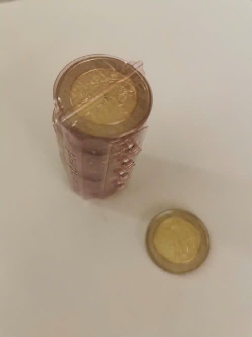 (rol 25stuks) 2€ munt nationale loterij (Belgie), Ophalen, België, 2 euro, Losse munt