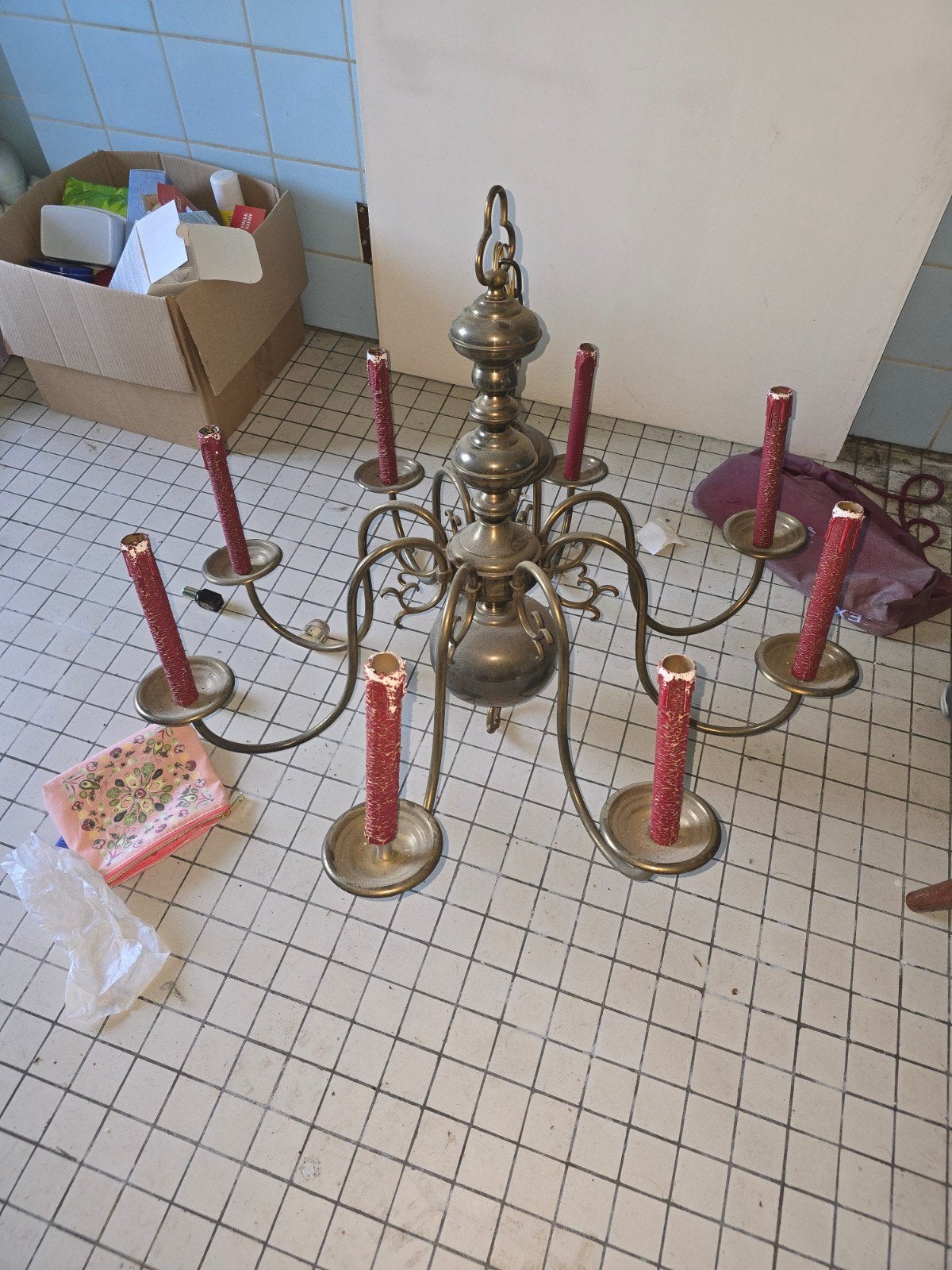 Lustre en cuivre. bon etat, Maison & Meubles, Enlèvement