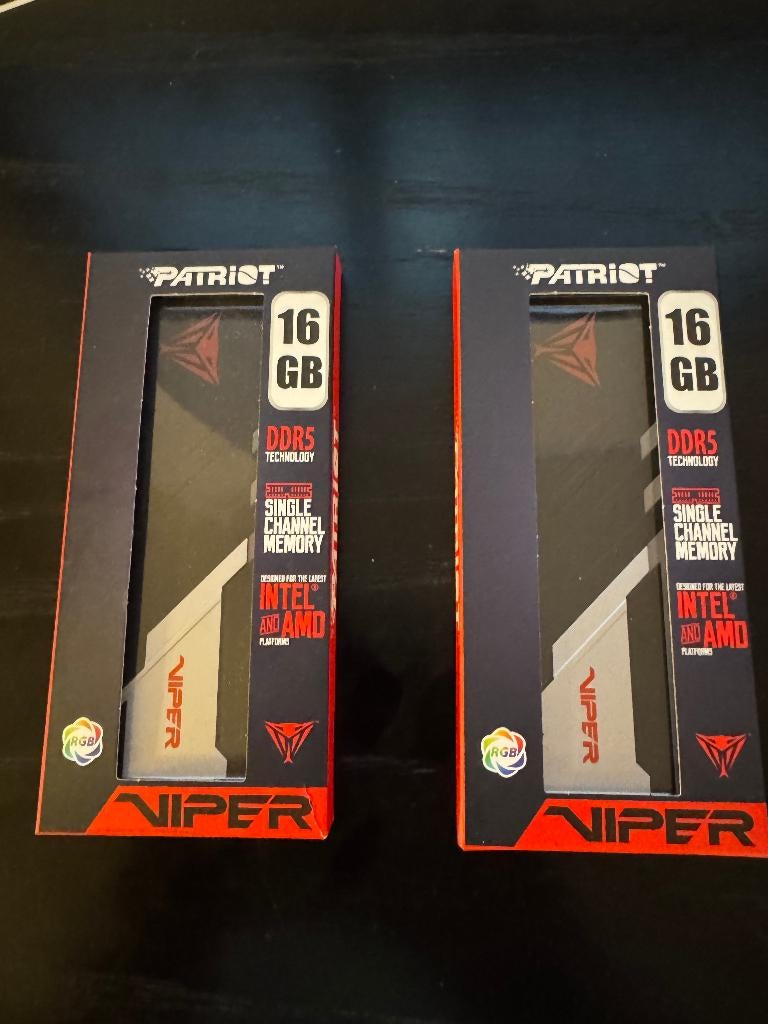 DDR5 DIMM 2x16Gb Patriot Viper RGB, Computers en Software, RAM geheugen, Zo goed als nieuw, Desktop, 16 GB, DDR5, Ophalen