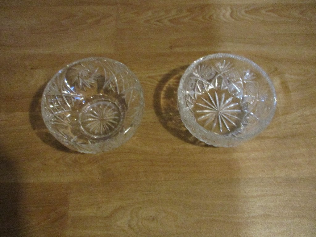 2 plateaux anciens en cristal de haute qualité, Enlèvement ou Envoi