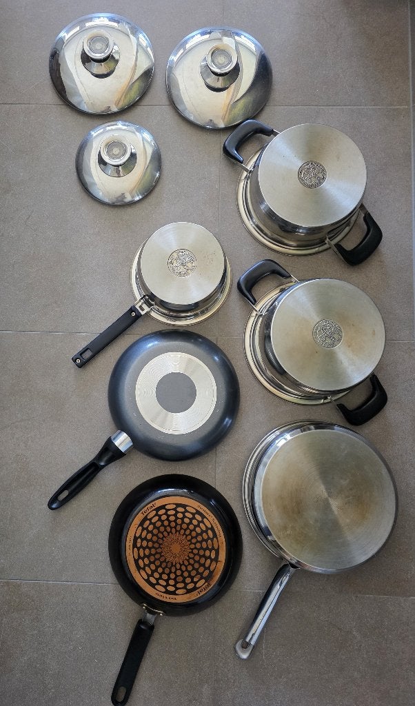 Kookpotten & -pannen set; met deksels, Huis en Inrichting, Keuken | Potten en Pannen, Ophalen