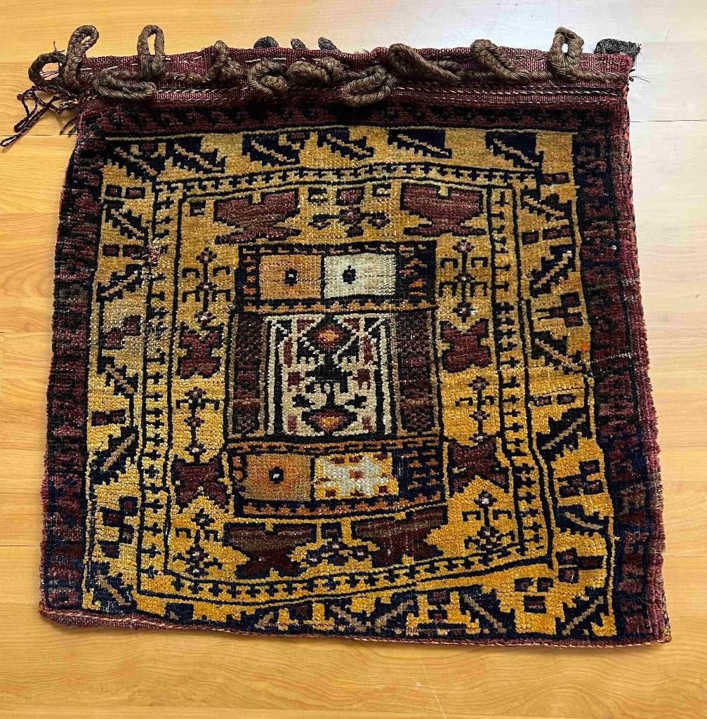 Vintage handgeknoopt tribale tas kussen, Ophalen of Verzenden, Gebruikt, Oranje, Vierkant