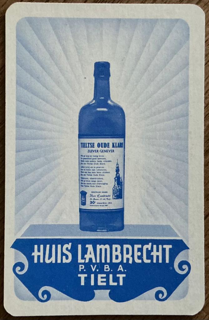 Speelkaart HUIS LAMBRECHT/TIELT, Verzamelen, Speelkaarten, Jokers en Kwartetten, Ophalen of Verzenden, Zo goed als nieuw, Speelkaart(en)