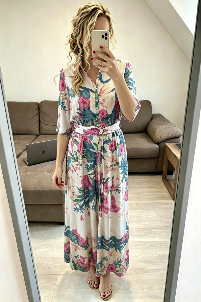 Lange jurk K-Design xxl, Kleding | Dames, K-design, Verzenden, Maat 46/48 (XL) of groter, Zo goed als nieuw