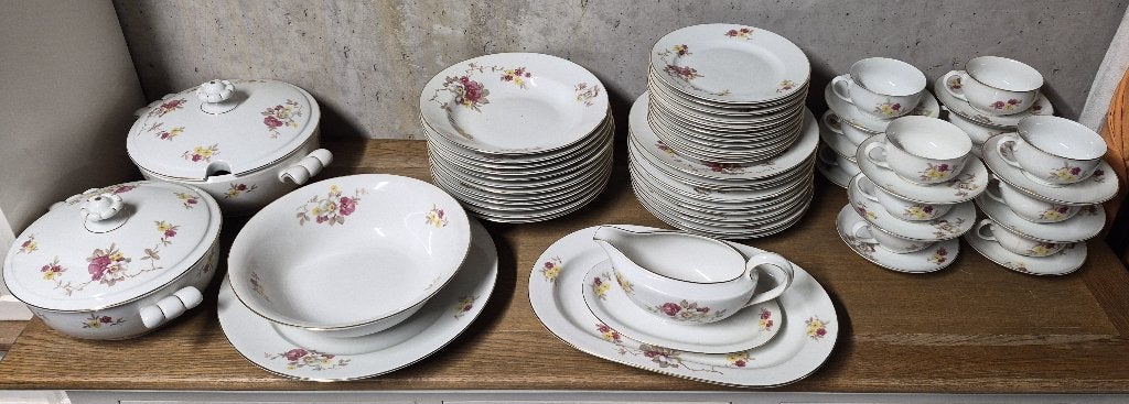 Prachtige authentieke vintage servies set, Enlèvement