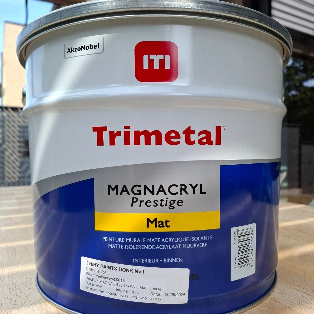 Muurverf Trimetal, topkwaliteit, Doe-het-zelf en Bouw, Ophalen, 5 tot 10 liter, Wit, Nieuw