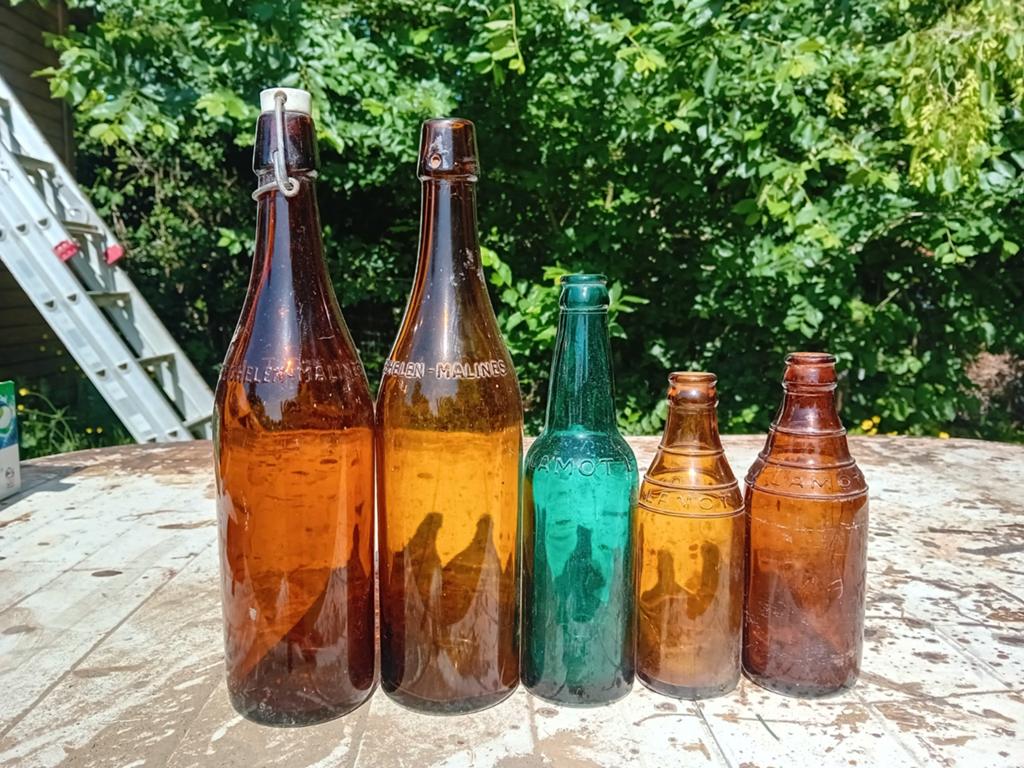 Oude vintage bierflessen brouwerij Lamot Mechelen, Ophalen of Verzenden