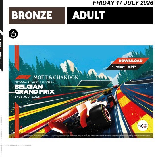 Verkoop F1 Spa Gp Belgium tickets vrijdag 17 juli 2026, Drie personen of meer, Juli