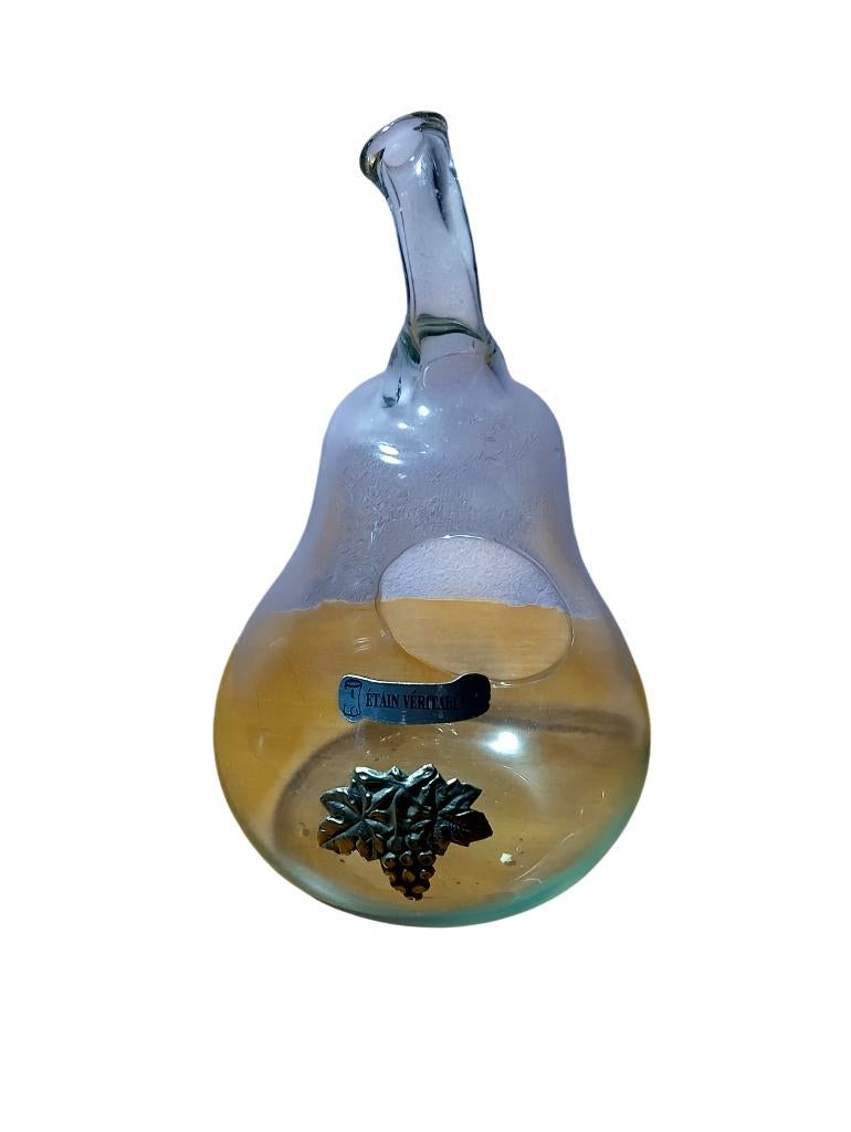 Poire en verre grappe raisin en étain vintage année 90, Enlèvement