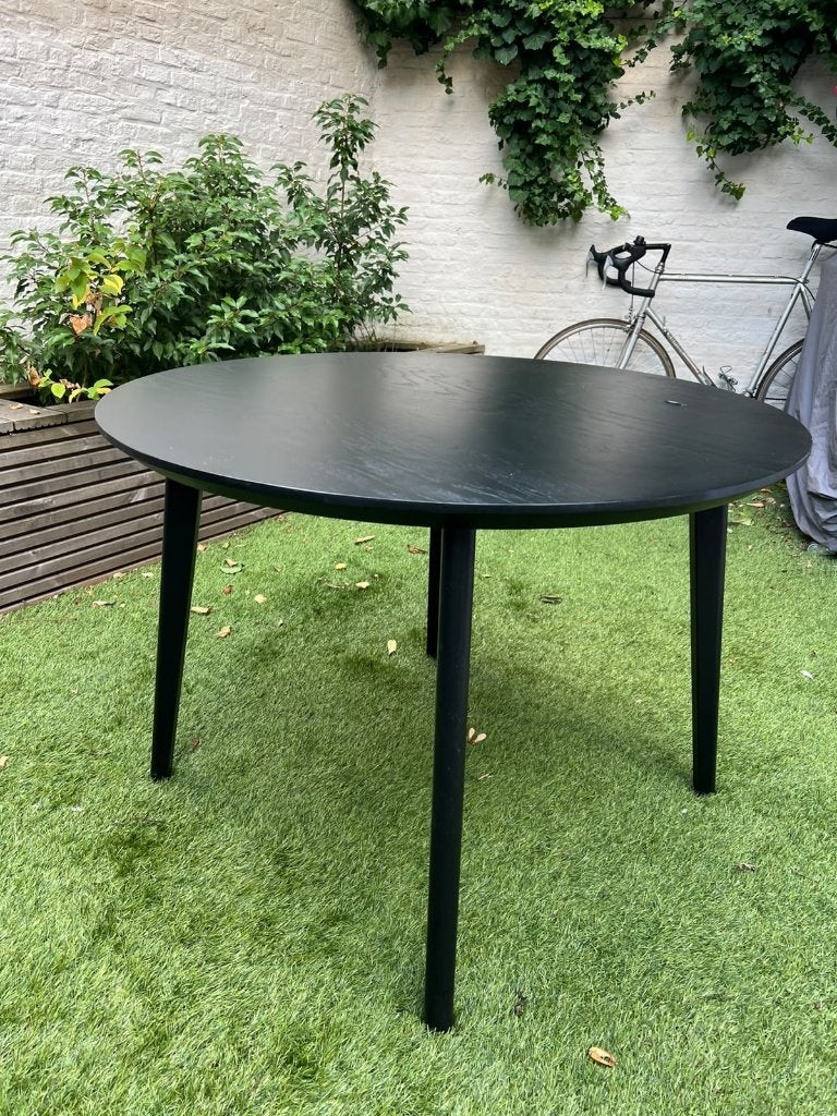 Mooie eettafel met 4 stoelen, Quatre personnes, Rond, 50 à 100 cm, Comme neuf