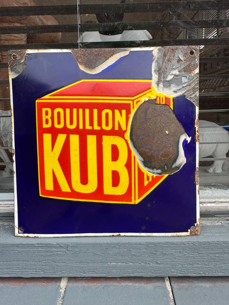 Panneau publicitaire en émail KUB, Collections, Marques & Objets publicitaires, Utilisé, Panneau publicitaire, Enlèvement ou Envoi