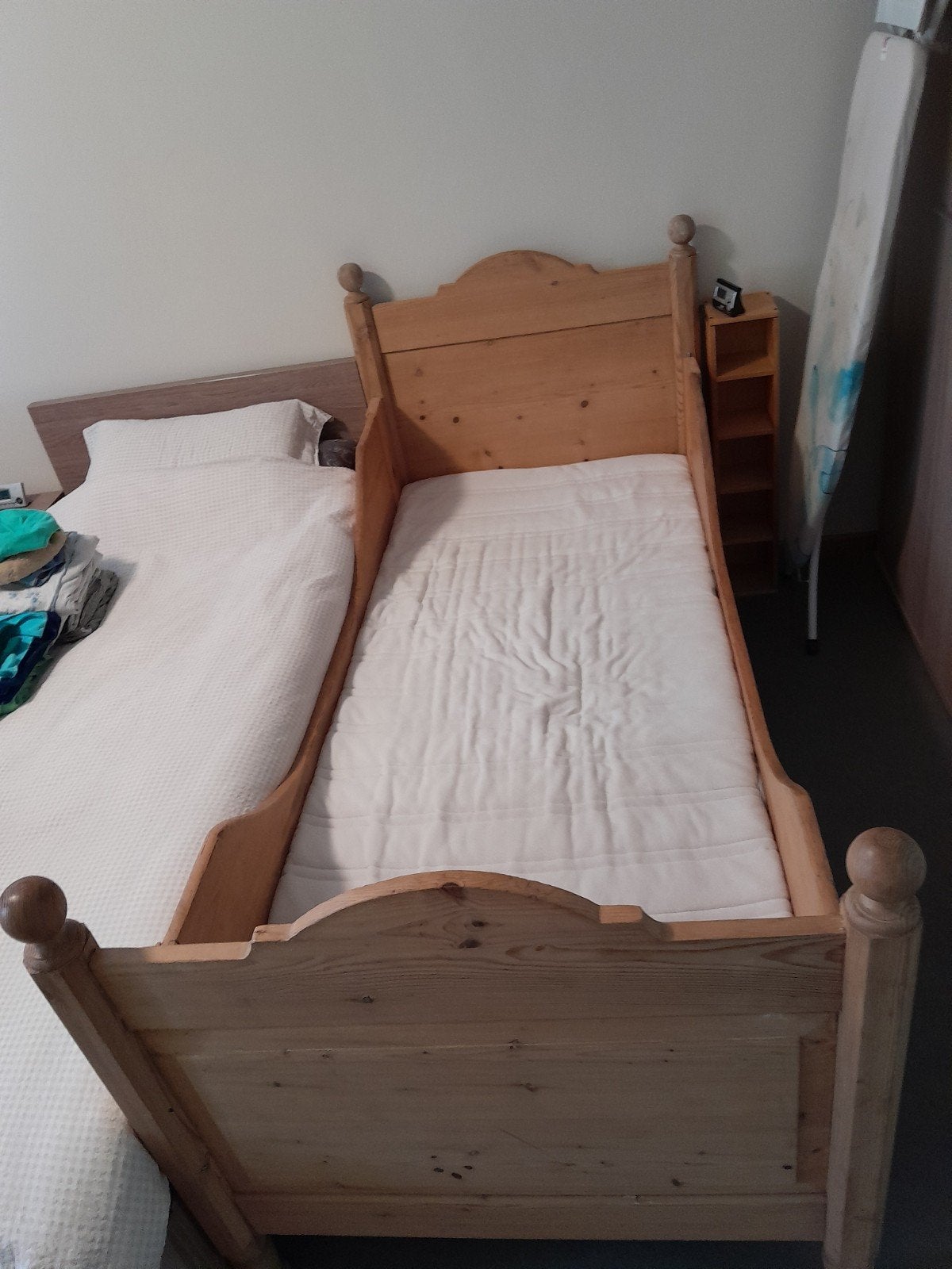 Houten bed met matras 80 x 200, Beige, Une personne, Utilisé, 200 cm