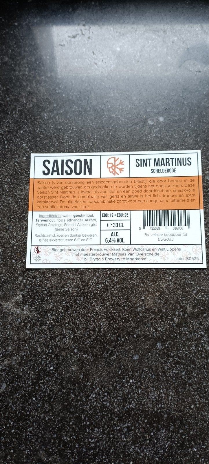 Bieretiket saison st Martinus br Bryggja Moerkerke, Enlèvement ou Envoi