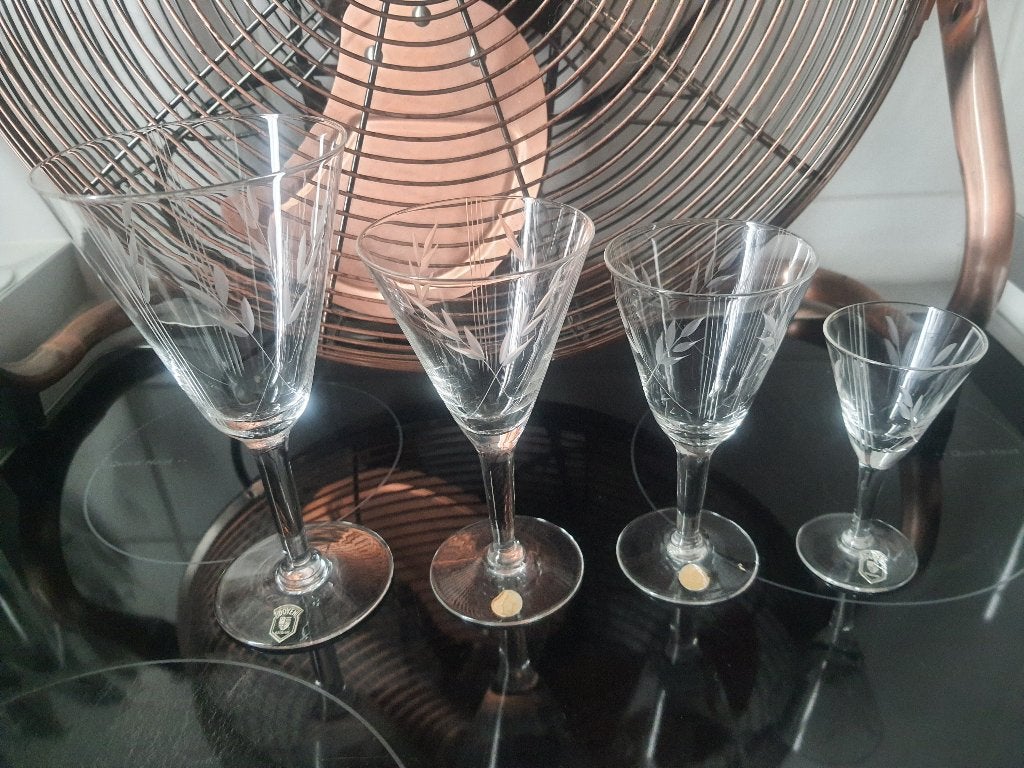 Service 50 Verres Cristal Doyen-Flandria Épis de blé-Vintage, Enlèvement