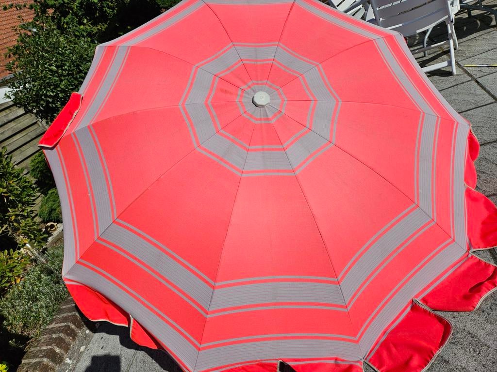 Stevige parasol met fleurige kleuren, diam 2m, zonder voet, Ophalen