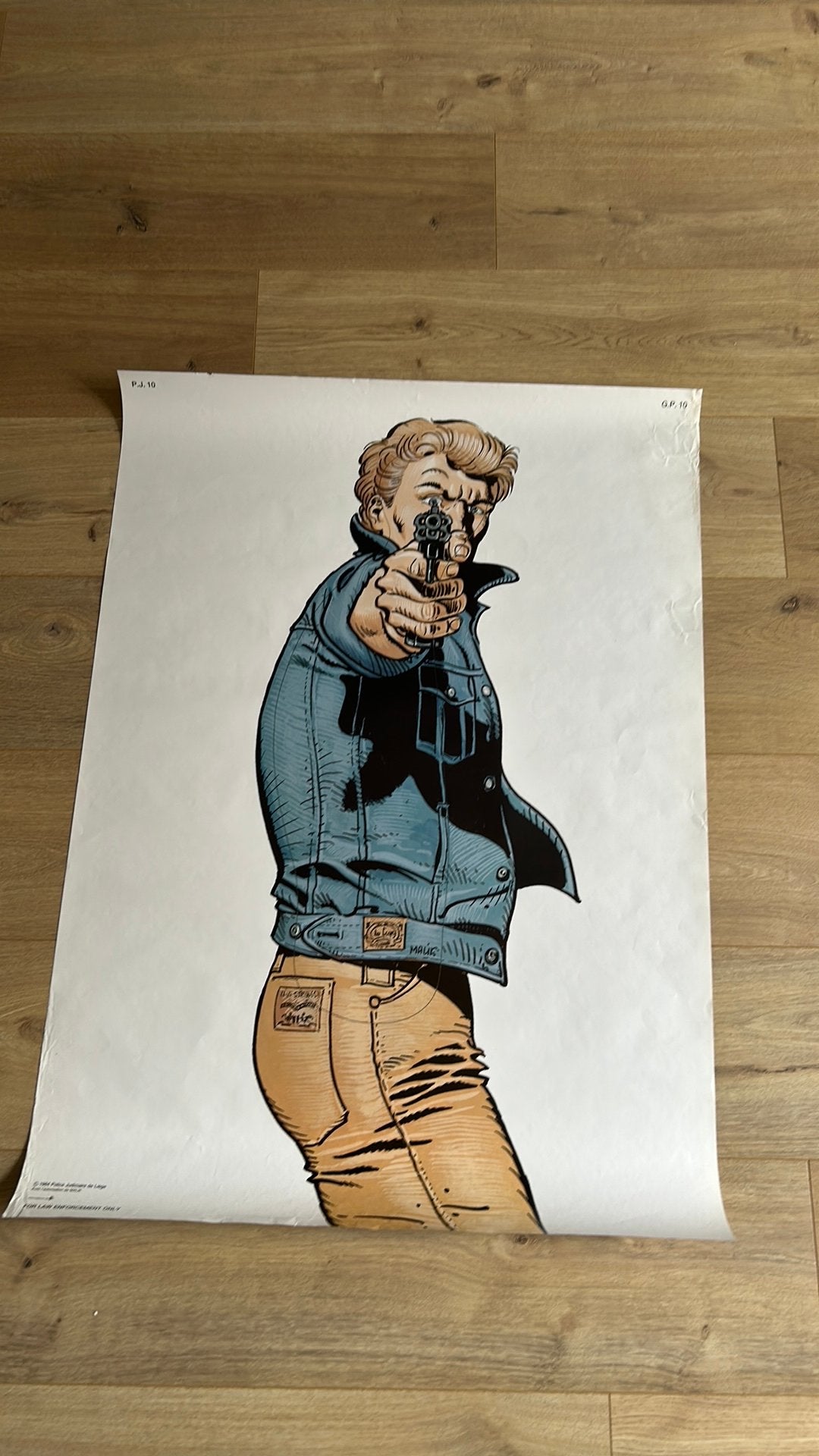 Affiche Malik, Police, Liège, 1984, Enlèvement ou Envoi, Utilisé