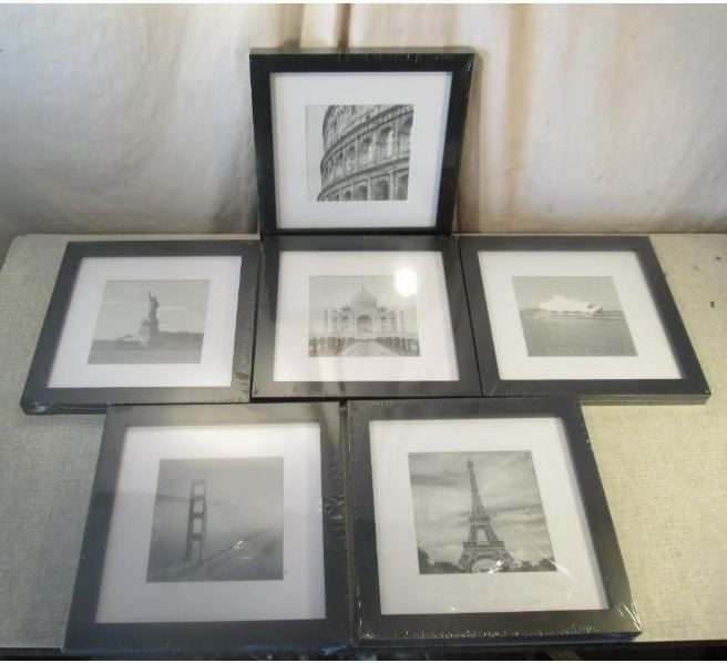 6 Nieuwe Vierkante Fotolijsten - 24x24, Ophalen of Verzenden, Nieuw, Met glas, Wissellijst