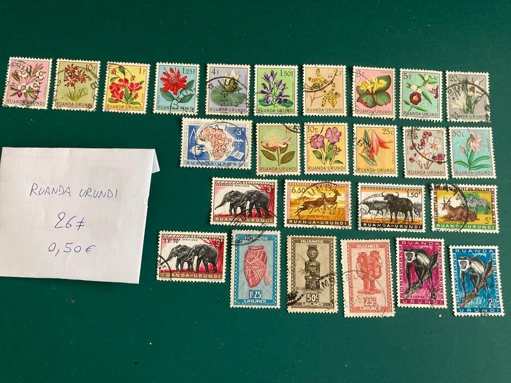 Lot postzegels Ruanda Urundi, Ophalen of Verzenden, Gestempeld