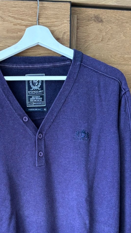 State of Art pull met V-hals (XL), Kleding | Heren, Truien en Vesten, Ophalen, Gedragen, Maat 56/58 (XL), Paars