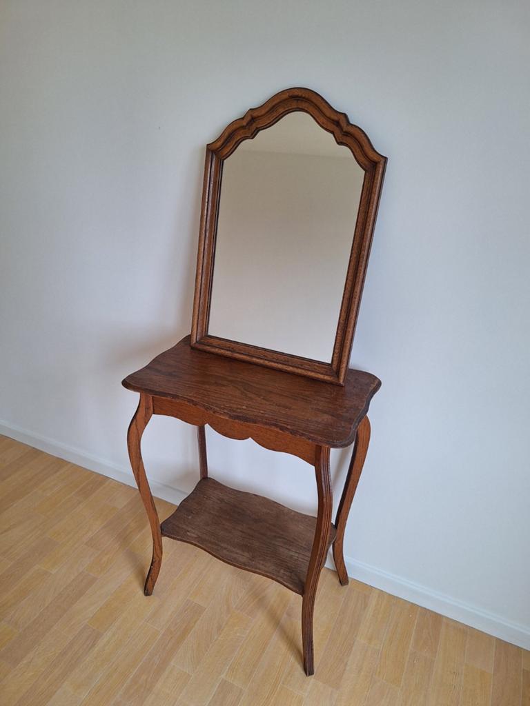 Table d’appoint & miroir vintage