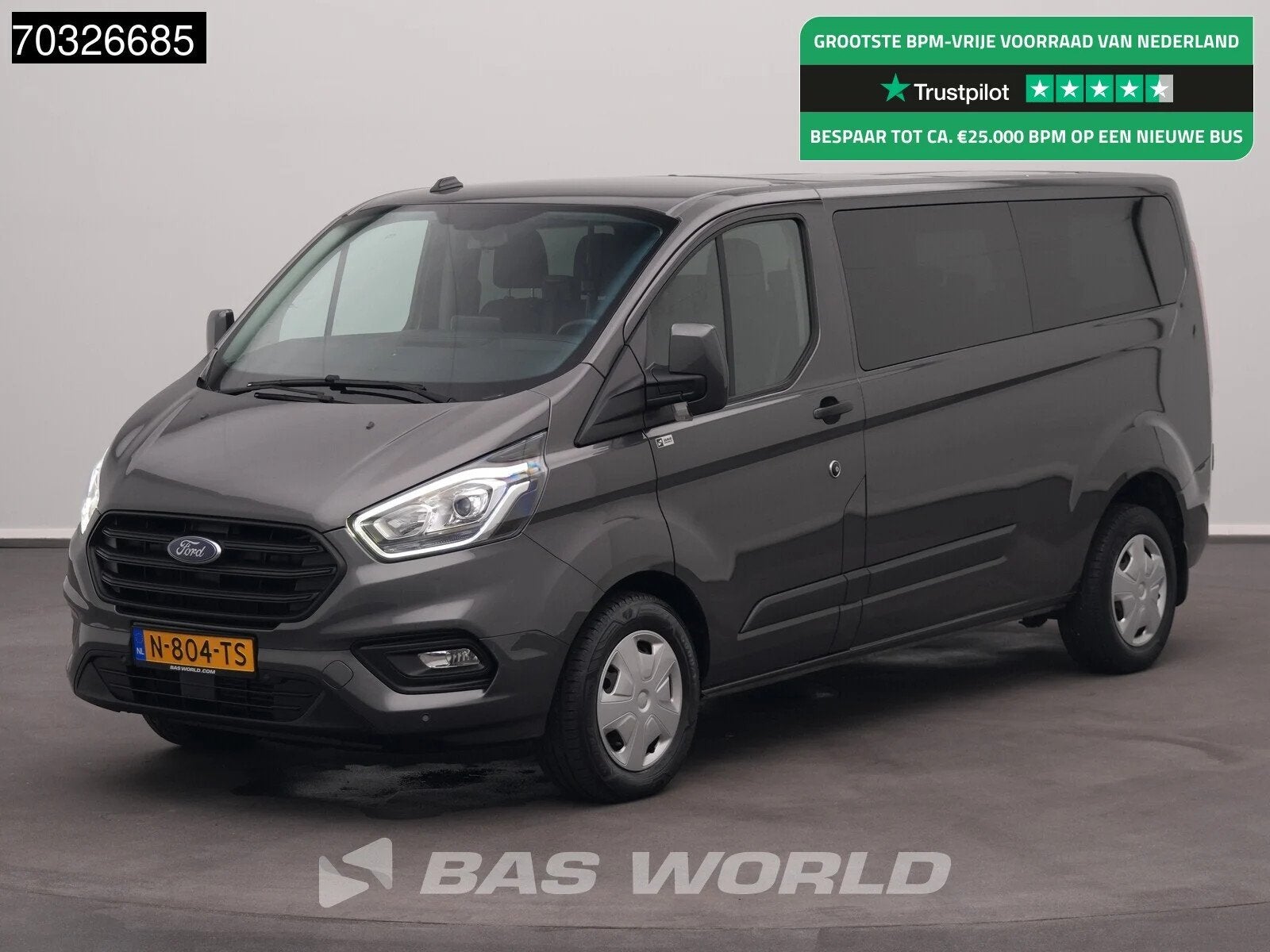 Ford Transit Custom 130PK Ex.BPM/BTW! Automaat Personenbus 9, Auto's, Bestelwagens en Lichte vracht, Automaat, Stof, Euro 6, 4 cilinders