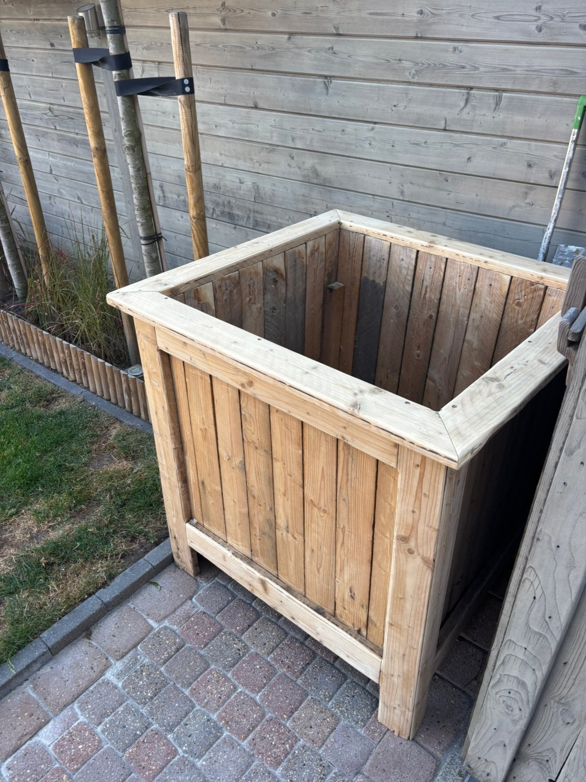 Houten bloembak, Ophalen, Gebruikt, Vierkant, 60 tot 100 cm