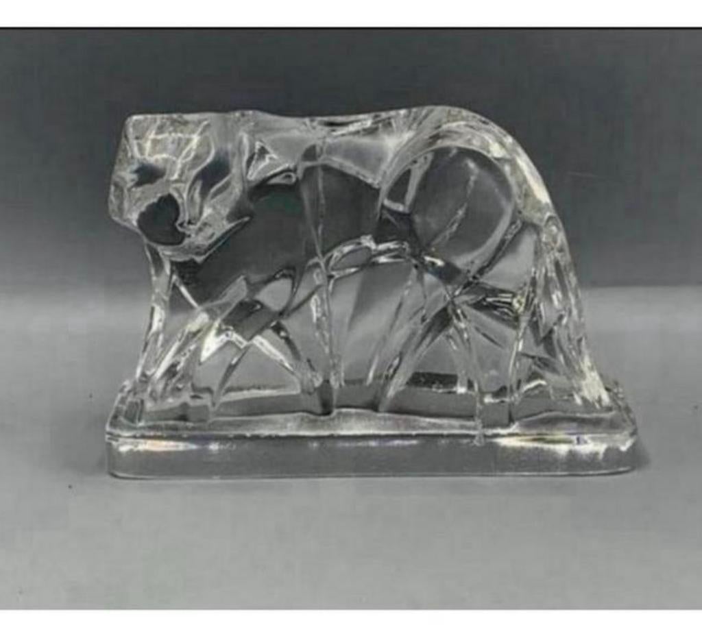 Baccarat Crystal Art Deco-sculptuur Kristal tijger Chevalier, Antiek en Kunst, Antiek | Glaswerk en Kristal, Ophalen of Verzenden