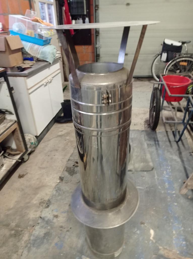 Dubbelwandig rookkanaal/schouwbuis inox 1m20cm, Ophalen, Inox, Minder dan 2 meter