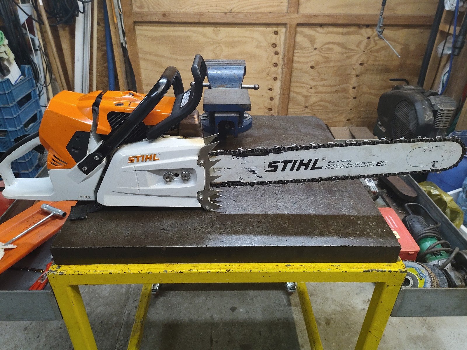 Stihl MS 881 kettingzaag met Alaskan Sawmill mobiele zagerij, Ophalen, Stihl, 70 mm of meer, Kettingzaag